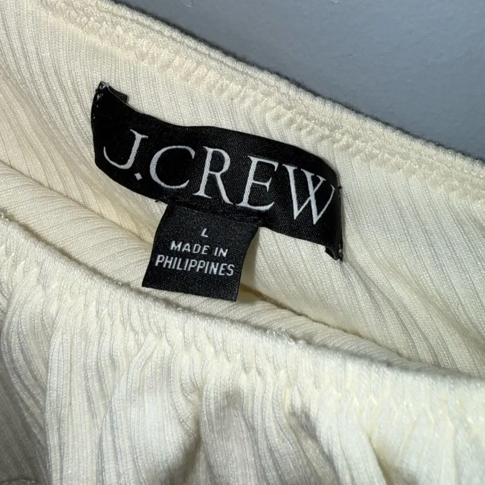 J.Crew One Shoulder Ruffled Ribbed Top in Red Size Large NWOT romantic neutral